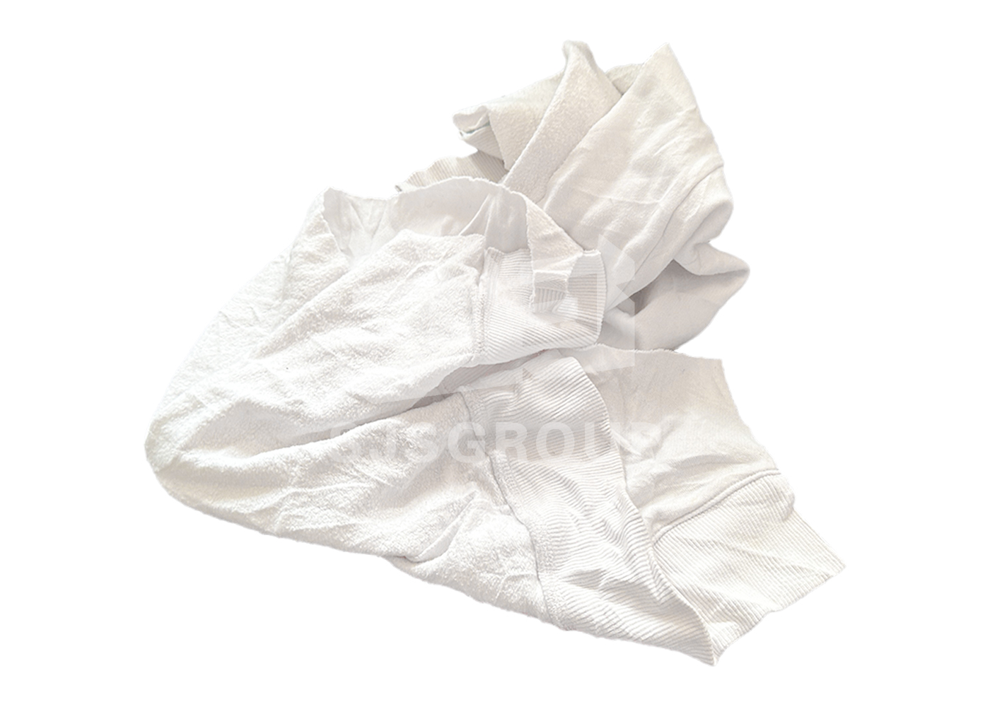 Used T Shirt Rags - White Fleece Sweatshirt Rags